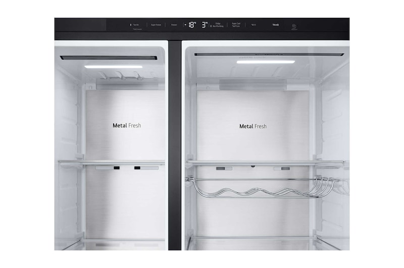 LG Side-by-Side Kühlschrank (EEK B, 623L, 179cm hoch) mit Eis-, Crushed Ice- und Wasserspender & internem Wassertank | GSLB91EVAB, GSLB91EVAB