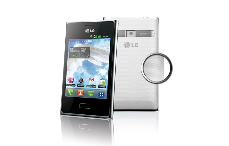 LG Elegantes Smartphone mit 8,13 cm (3,2 Zoll) TFT-Farbdisplay, 3-Megapixel-Kamera und starkem Akku mit 1.500 mAh, E400 Optimus L3