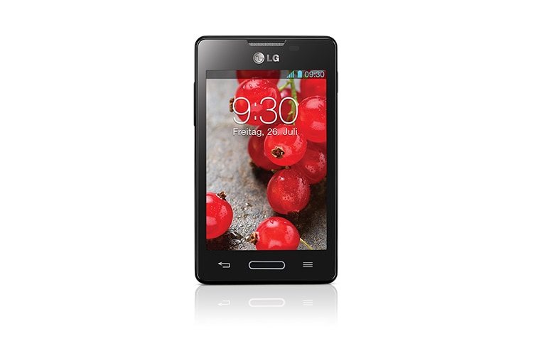 LG Android-Smartphone mit 9,6 cm (3,8 Zoll) IPS-Display, 1,0-GHz-Prozessor, 3-MP-Kamera und starkem 1.700 mAh SiO+ Akku, E440 Optimus L4 II