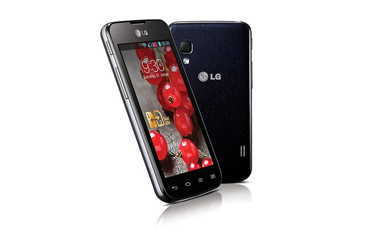 LG Android-Smartphone mit Dual SIM Slot, 10,2 cm (4 Zoll) IPS-Display und 1,0-Ghz-Prozessor, E455 Optimus L5 II Dual