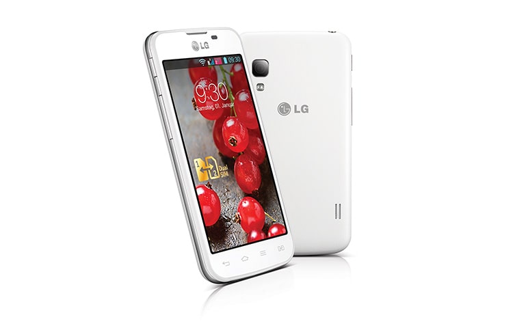 LG Android-Smartphone mit Dual SIM Slot, 10,2 cm (4 Zoll) IPS-Display und 1,0-Ghz-Prozessor, E455 Optimus L5 II Dual