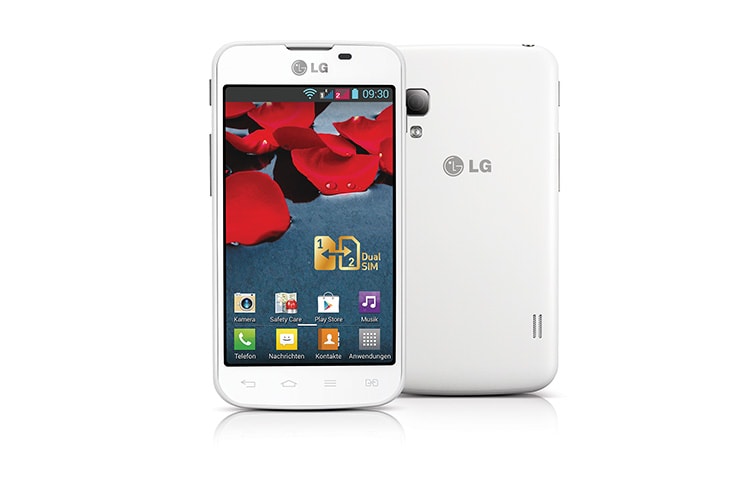 LG Android-Smartphone mit Dual SIM Slot, 10,2 cm (4 Zoll) IPS-Display und 1,0-Ghz-Prozessor, E455 Optimus L5 II Dual