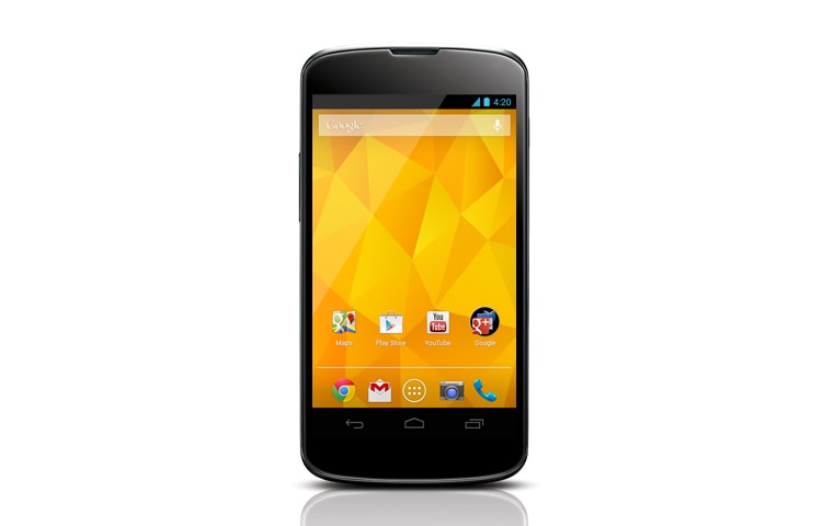 LG Google Smartphone mit Android 4.2 Jelly Bean, großem True HD IPS Plus Display und innovativen Qualcomm-Prozessor Snapdragon S4 Pro, E960 Nexus 4