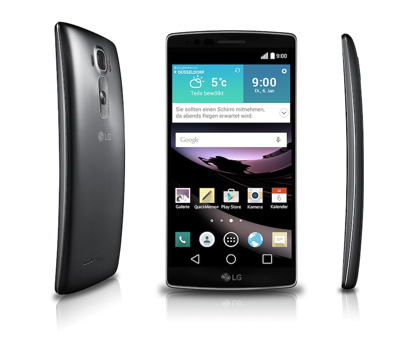 LG High-End-Smartphone im Curved-Design mit 2-GHz-Octa-Core-Prozessor, 14 cm Full HD-Display und 13-MP-Kamera, G Flex 2