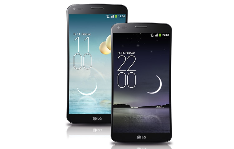 LG High-End-Smartphone mit 2,3 GHz Quad-Core-Prozessor, gebogenem HD POLED-Display und innovativem Rear Key, G Flex