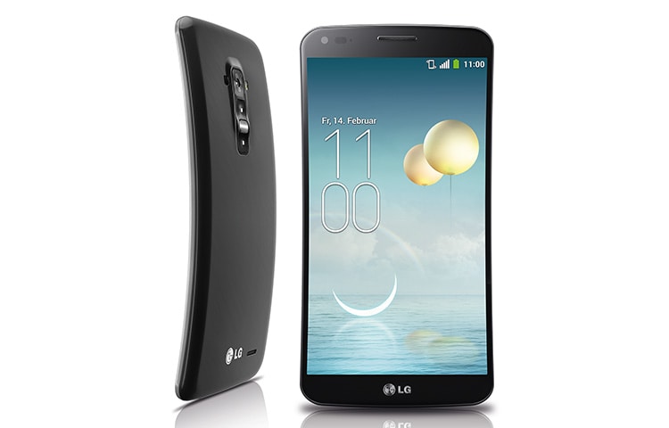 LG High-End-Smartphone mit 2,3 GHz Quad-Core-Prozessor, gebogenem HD POLED-Display und innovativem Rear Key, G Flex