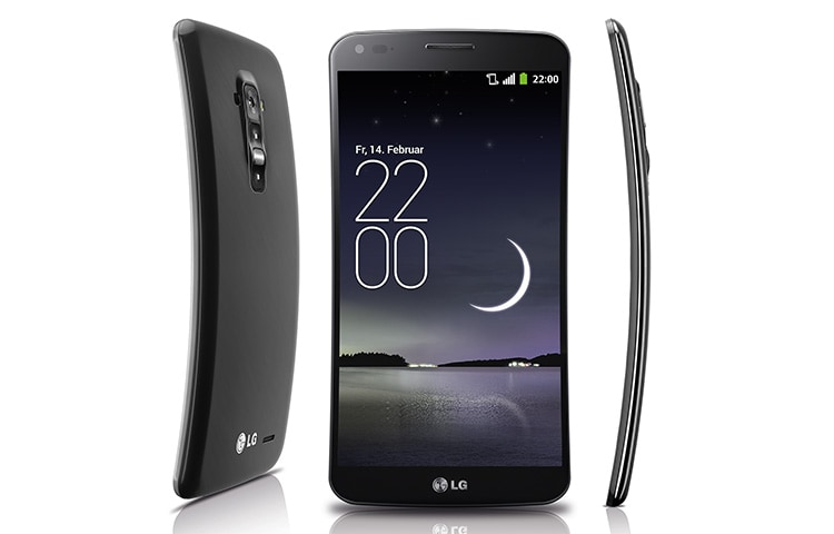 LG High-End-Smartphone mit 2,3 GHz Quad-Core-Prozessor, gebogenem HD POLED-Display und innovativem Rear Key, G Flex
