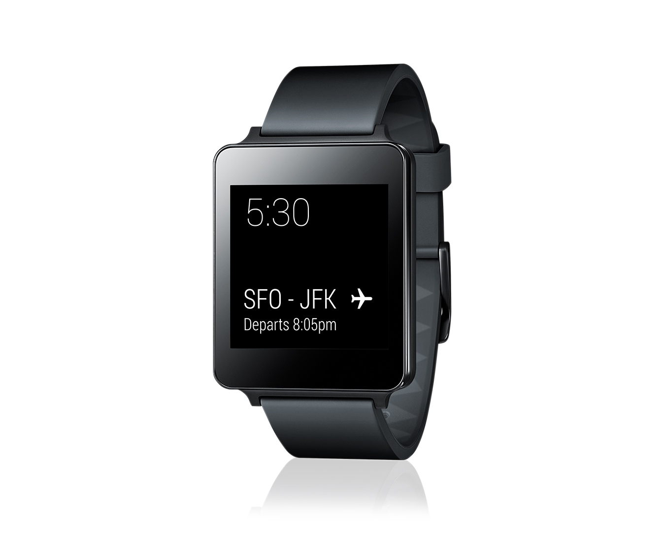 LG Smartwatch mit Betriebssystem Android Wear, 1,2-GHz-Prozessor, 400-mAh-Akku und 4 GB Speicher, G Watch