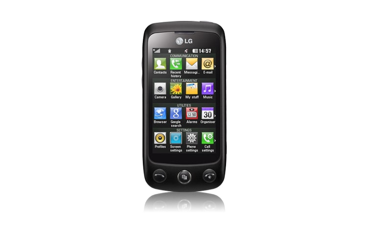 LG Touchscreen Handy mit UMTS, Quadband, HTML-Browser zum Darstellen von Internetseiten, MP3-Player und Radio, GS500 COOKIE PLUS