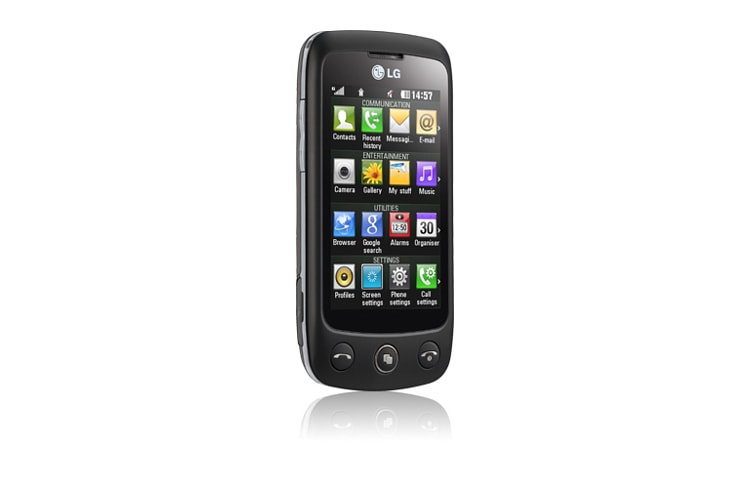 LG Touchscreen Handy mit UMTS, Quadband, HTML-Browser zum Darstellen von Internetseiten, MP3-Player und Radio, GS500 COOKIE PLUS