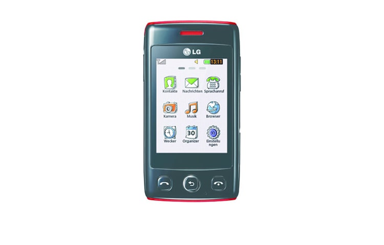 LG Touchscreen Handy mit hochauflösendem 6,1 cm (2,4“) Display, Zugang zu diversen Social Networks, FM-Radio und MP3-Player, T300 COOKIE LITE
