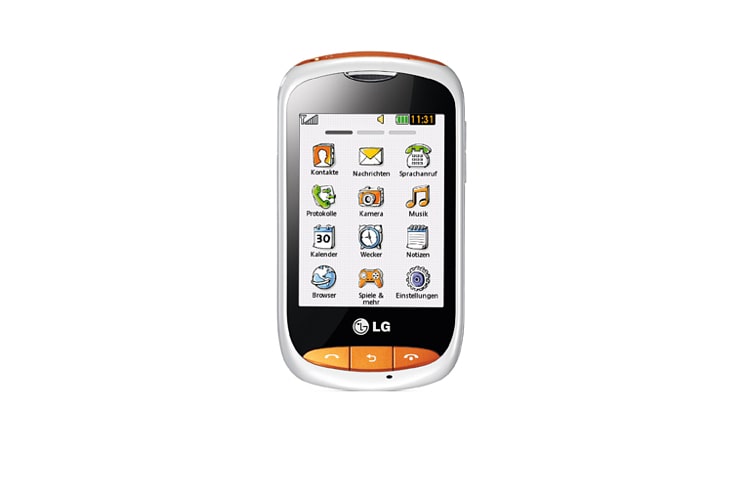 LG Touchscreen Handy mit hochauflösendem 7,1 cm (2,8“) TFT-Display, 2 Megapixel Kamera, Bluetooth 2.0 und MP3 Player, T310 COOKIE STYLE