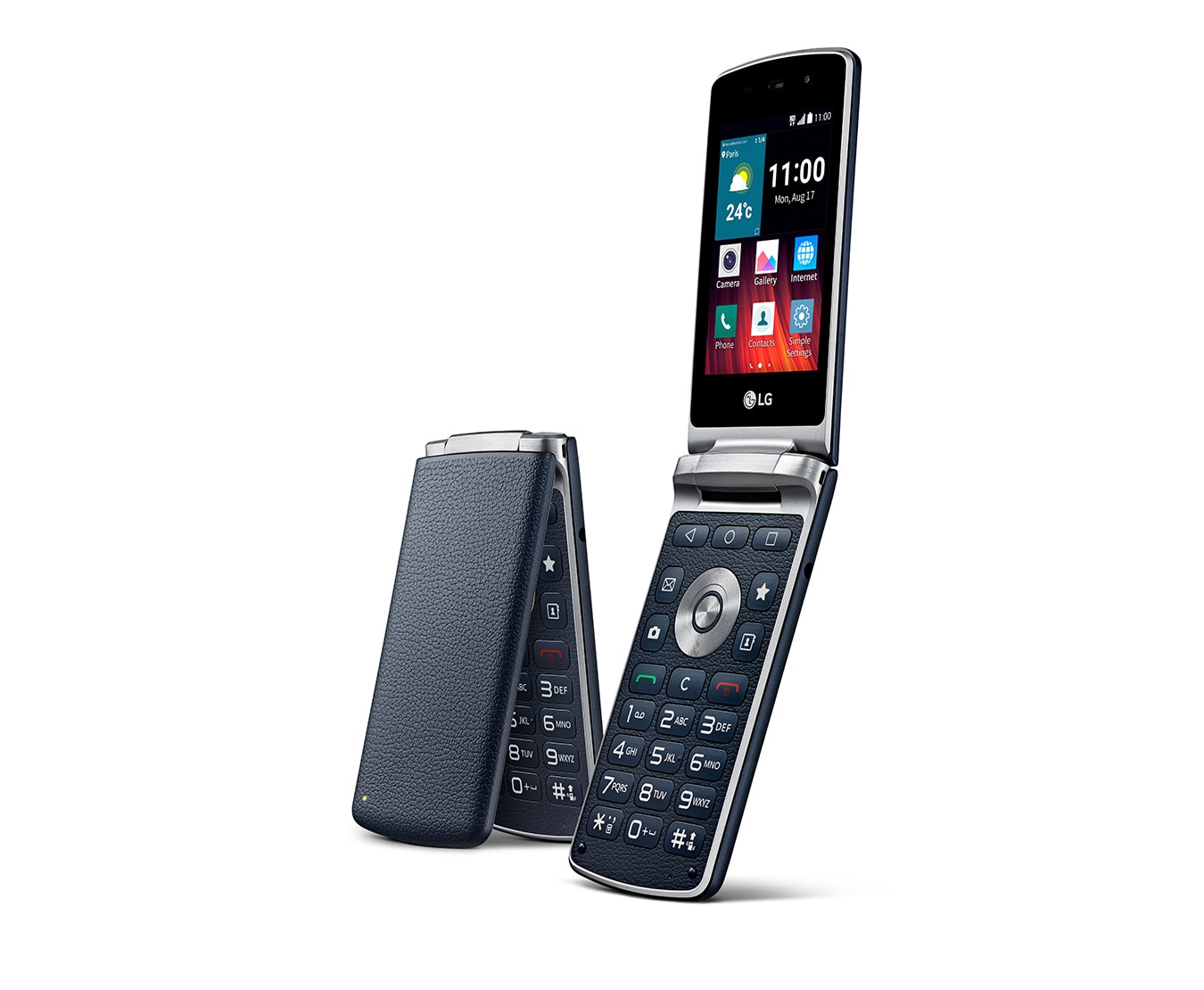 LG Klapp-Handy mit Android™ 5.1 Lollipop Betriebssystem, fünf Funktionstasten und Notruffuntion, WineSmart