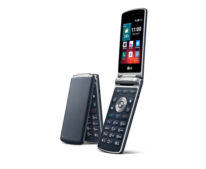 LG Klapp-Handy mit Android™ 5.1 Lollipop Betriebssystem, fünf Funktionstasten und Notruffuntion, WineSmart