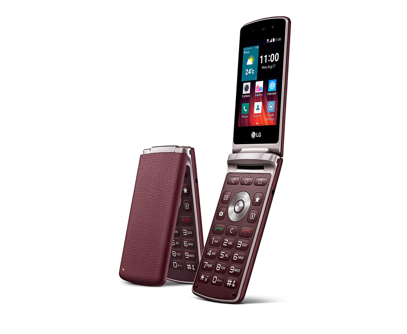 LG Klapp-Handy mit Android™ 5.1 Lollipop Betriebssystem, fünf Funktionstasten und Notruffuntion, WineSmart