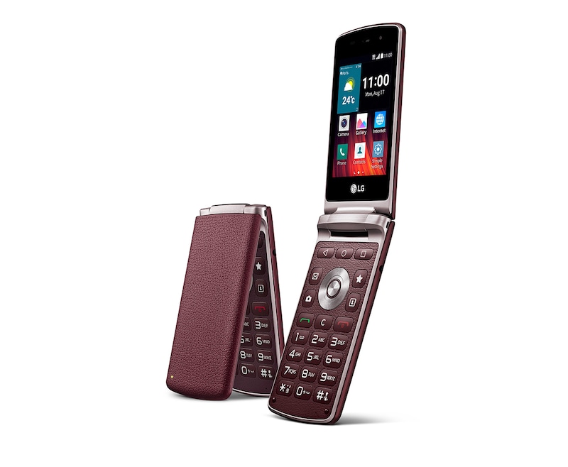 LG Klapp-Handy mit Android™ 5.1 Lollipop Betriebssystem, fünf Funktionstasten und Notruffuntion, WineSmart