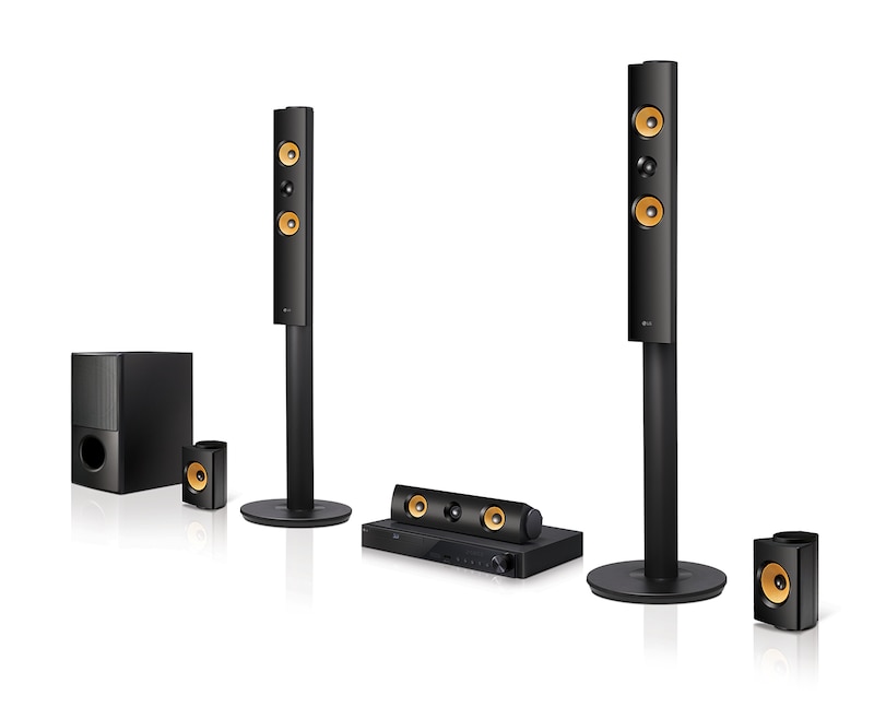 LG 5.1 Heimkinosystem mit 3D-Blu-ray-Player, Smart TV-Funktion, WLAN und 1.200 Watt, LHA845