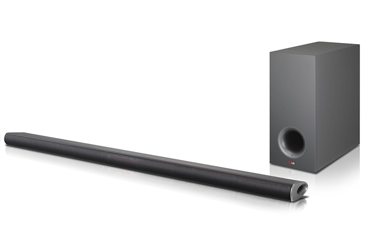 LG 2.1 Soundbar mit 320 Watt Leistung, kabellosem Aktiv-Subwoofer und integriertem Bluetooth, NB3540
