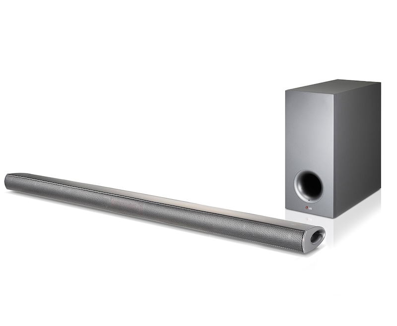 LG 2.1 Soundbar mit 320 Watt Leistung, kabellosem Aktiv-Subwoofer und integriertem Bluetooth, NB3540