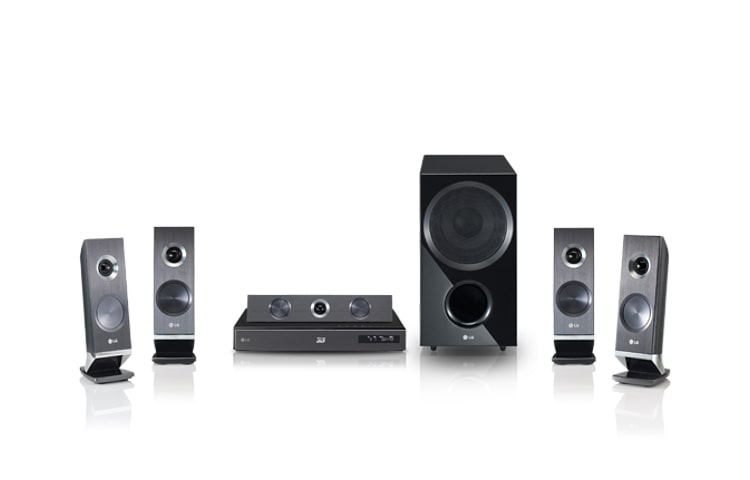 LG Platzsparendes 3D-Blu-ray-Heimkinosystem mit Smart TV, Smartphone-Bedienung, integriertem WLAN, Dolby TrueHD, HDMI und USB Plus, HX966SZ