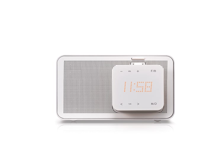 LG Kompakter Radiowecker mit iPod-Dock, Touch Display und automatischer Zeitsynchronisierung, ND1520