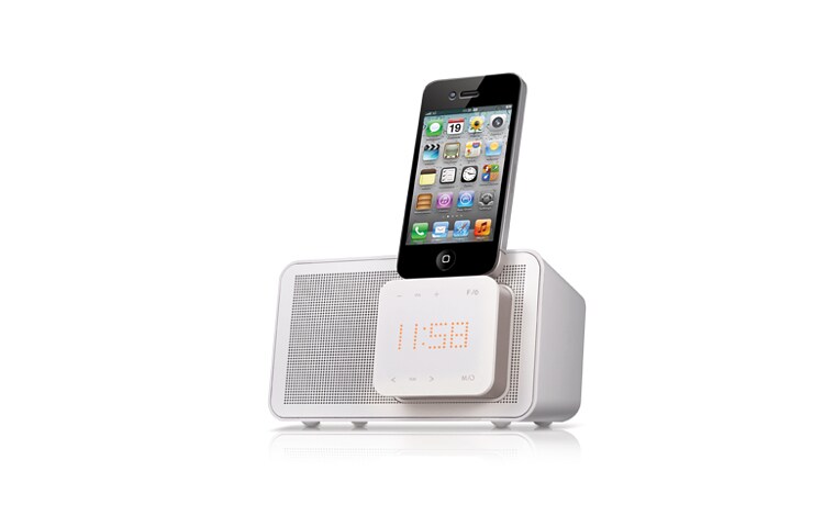 LG Kompakter Radiowecker mit iPod-Dock, Touch Display und automatischer Zeitsynchronisierung, ND1520