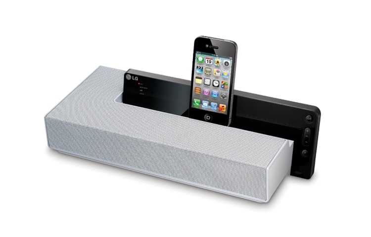 LG Tragbare Dockingstation für iPod, iPhone oder iPad mit Bluetooth für Android, Radio und Weckfunktion, ND4520