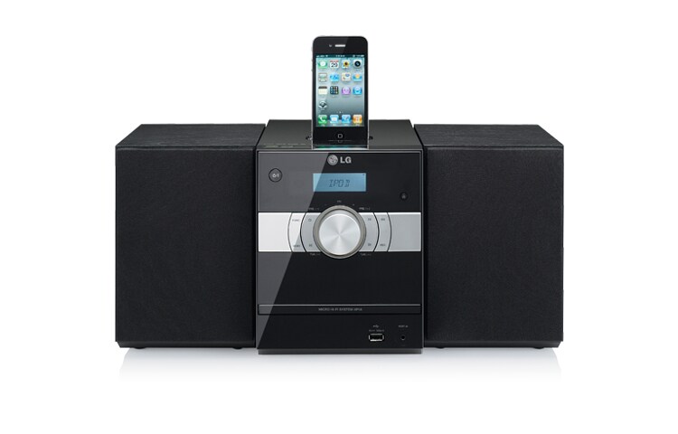 LG Stylisches Micro-Hi-Fi-System mit iPod®-/iPhone®-Docking-Station und USB-Host-Funktion zur MP3-Wiedergabe, XP16