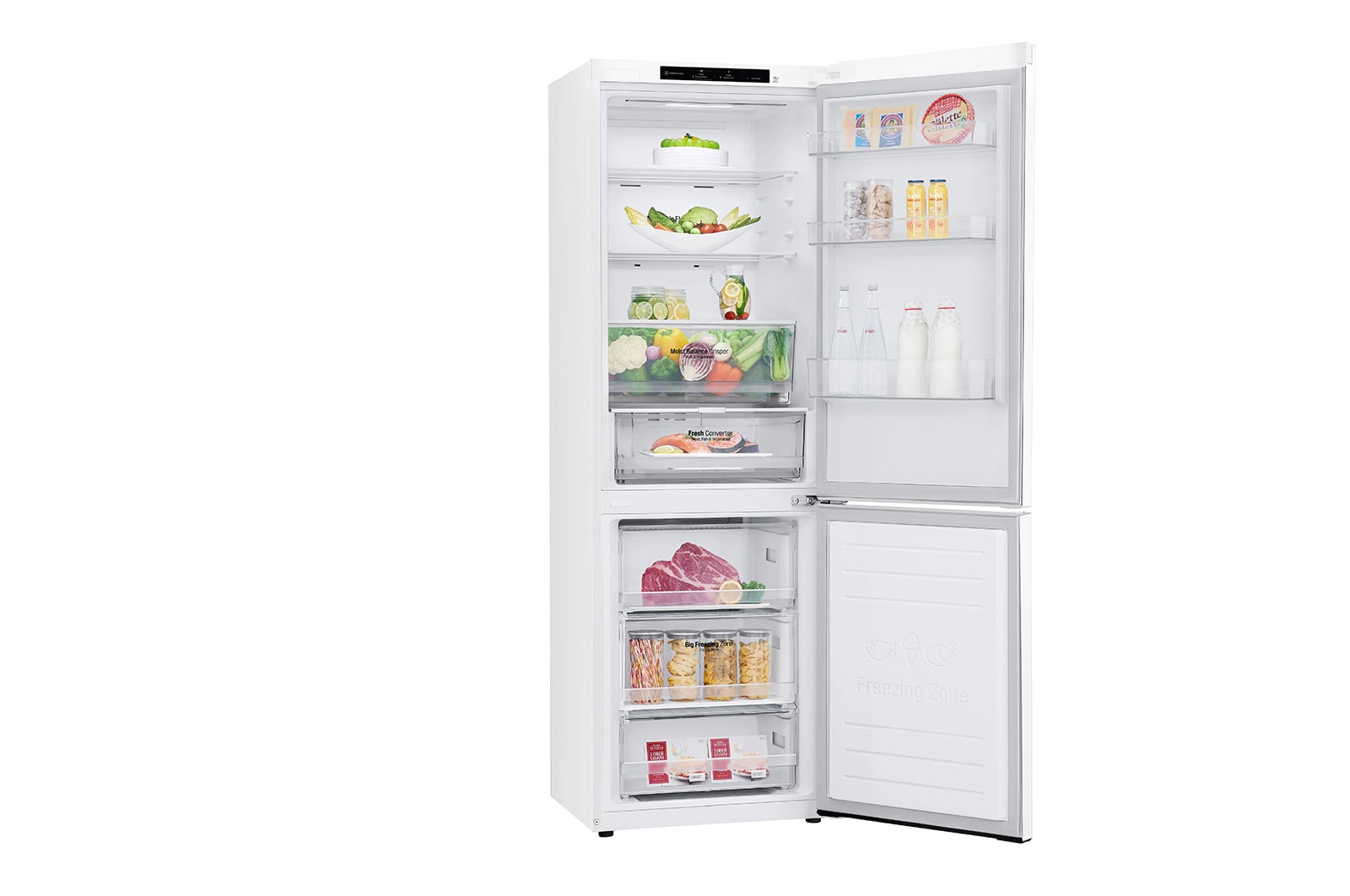 LG Kühl-Gefrierkombination | 341 Liter Nutzinhalt | Energieeffizienzklasse C | Premium Super White | 186cm | Inverter-Linearkompressor | GBB61SWGCN, GBB61SWGCN