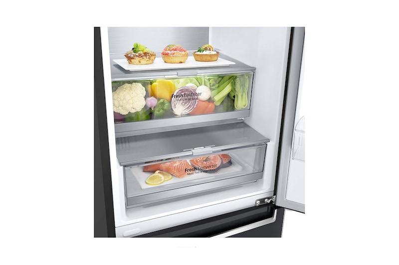LG Kühl-Gefrierkombination (EEK B, 384L, 203 cm hoch) mit 137 kWh/a & Inverter Linear Compressor® | GBB72MCVBN, GBB72MCVBN