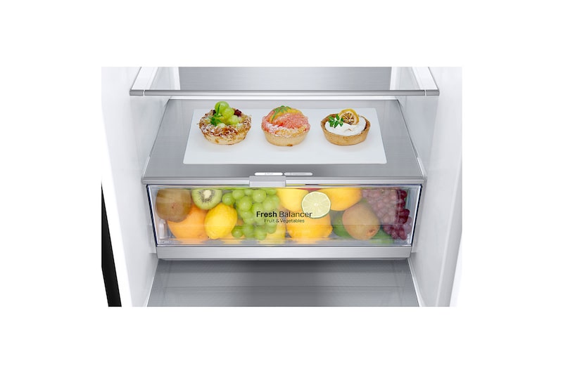 LG Kühl-Gefrierkombination (EEK B, 384L, 203 cm hoch) mit 137 kWh/a & Inverter Linear Compressor® | GBB72MCVBN, GBB72MCVBN