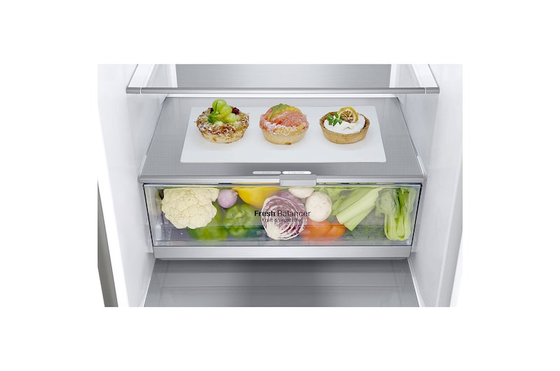 LG Kühl-Gefrierkombination (EEK B, 384L, 203 cm hoch) mit 137 kWh/a & Inverter Linear Compressor® | GBB72NSVBN, GBB72NSVBN