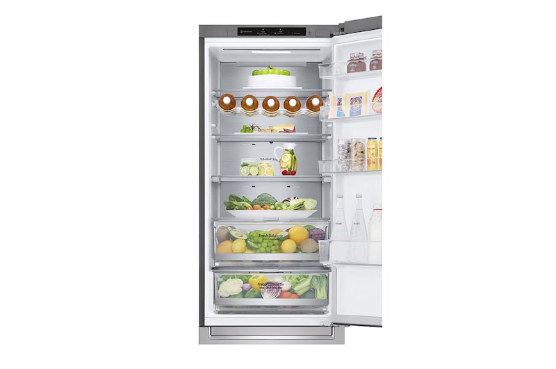 LG Kühl-Gefrierkombination (EEK B, 384L, 203 cm hoch) mit 137 kWh/a & Inverter Linear Compressor® | GBB72NSVBN, GBB72NSVBN