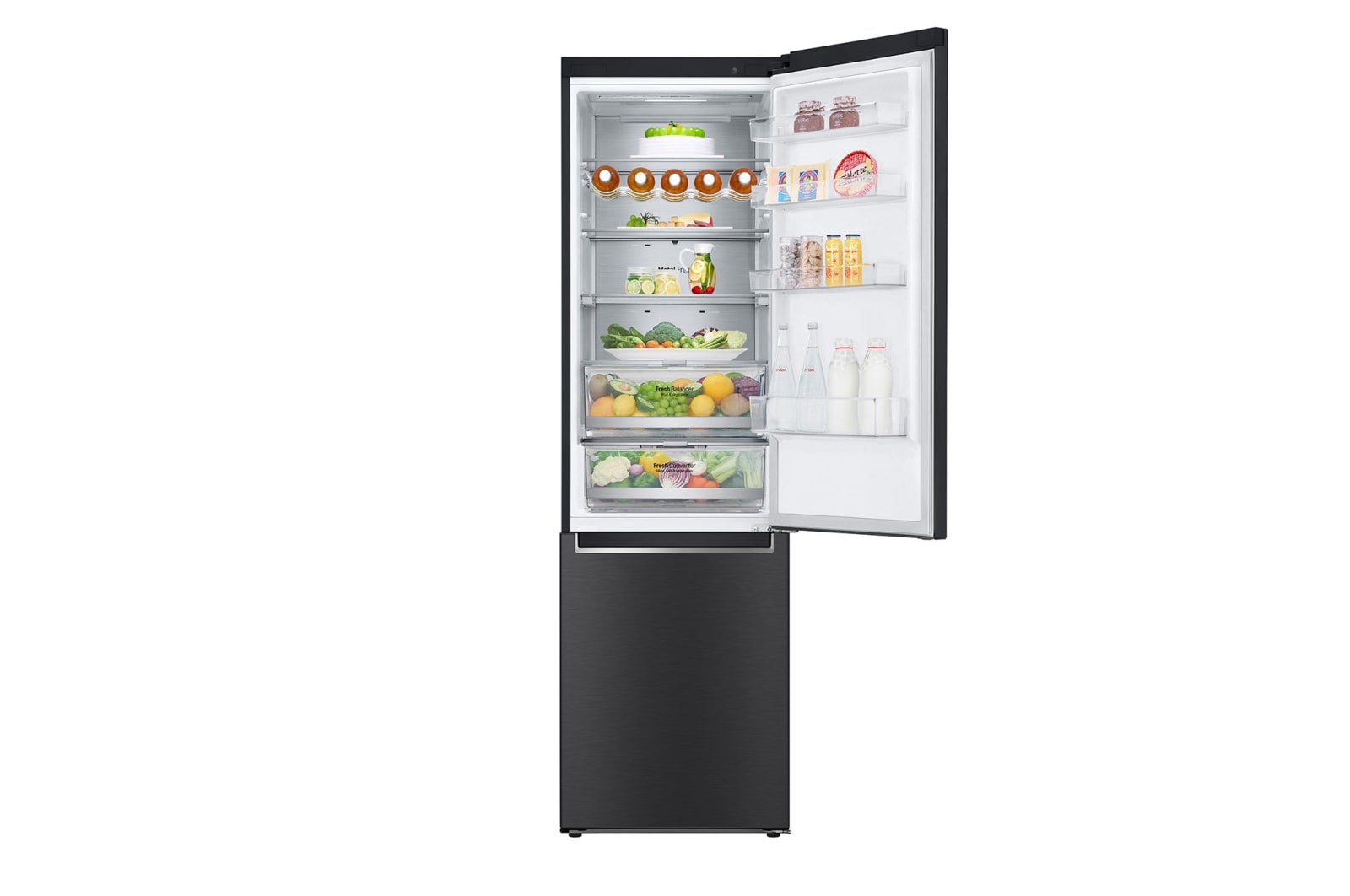 LG Kühl-Gefrierkombination | 384 Liter Nutzinhalt | Energieeffizienzklasse B | Matte Black | 203 cm hoch | Centum System | GBB92MCABP, GBB92MCABP