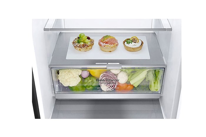 LG Kühl-Gefrierkombination (EEK A, 384L, 203cm hoch) mit 110 kWh/a & Inverter Linear Compressor® | GBB92MCBAP, GBB92MCBAP