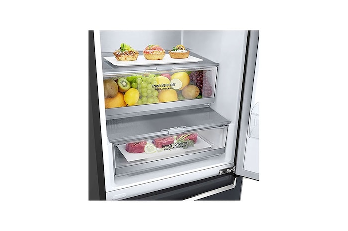 LG Kühl-Gefrierkombination (EEK A, 384L, 203cm hoch) mit 110 kWh/a & Inverter Linear Compressor® | GBB92MCBAP, GBB92MCBAP