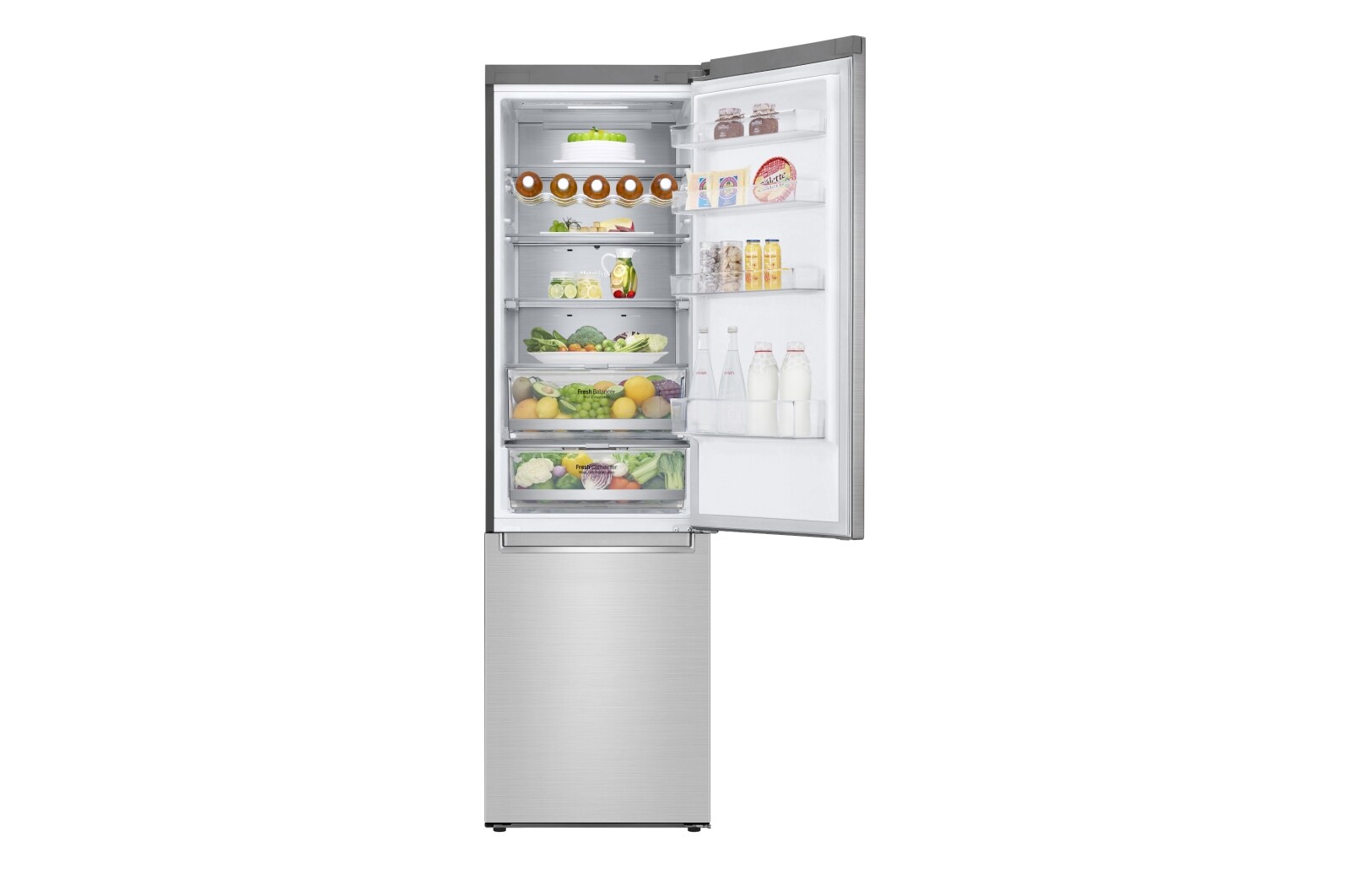 LG Kühl-Gefrierkombination | 384 Liter Nutzinhalt | Energieeffizienzklasse B | Premium Edelstahl | 203 cm hoch | Inverter-Linearkompressor | GBB92STABP, GBB92STABP