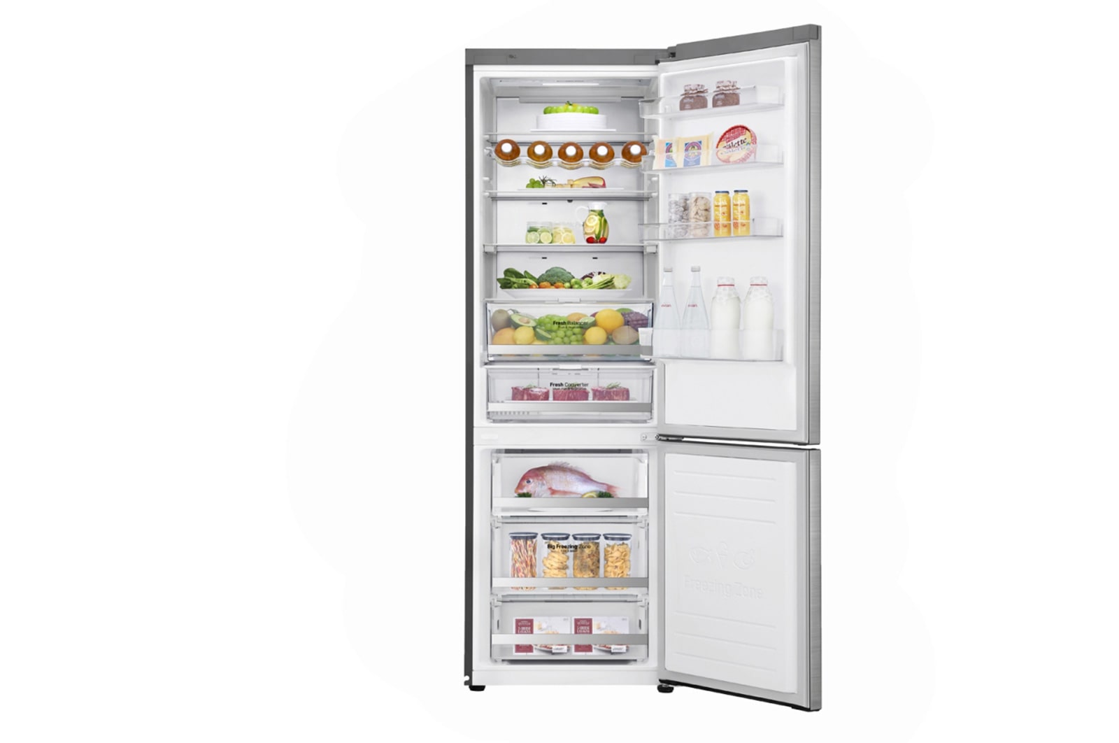 LG Kühl-Gefrierkombination | 384 Liter Nutzinhalt | Energieeffizienzklasse C | Premium Stainless Steel | GBB92STACP, GBB92STACP