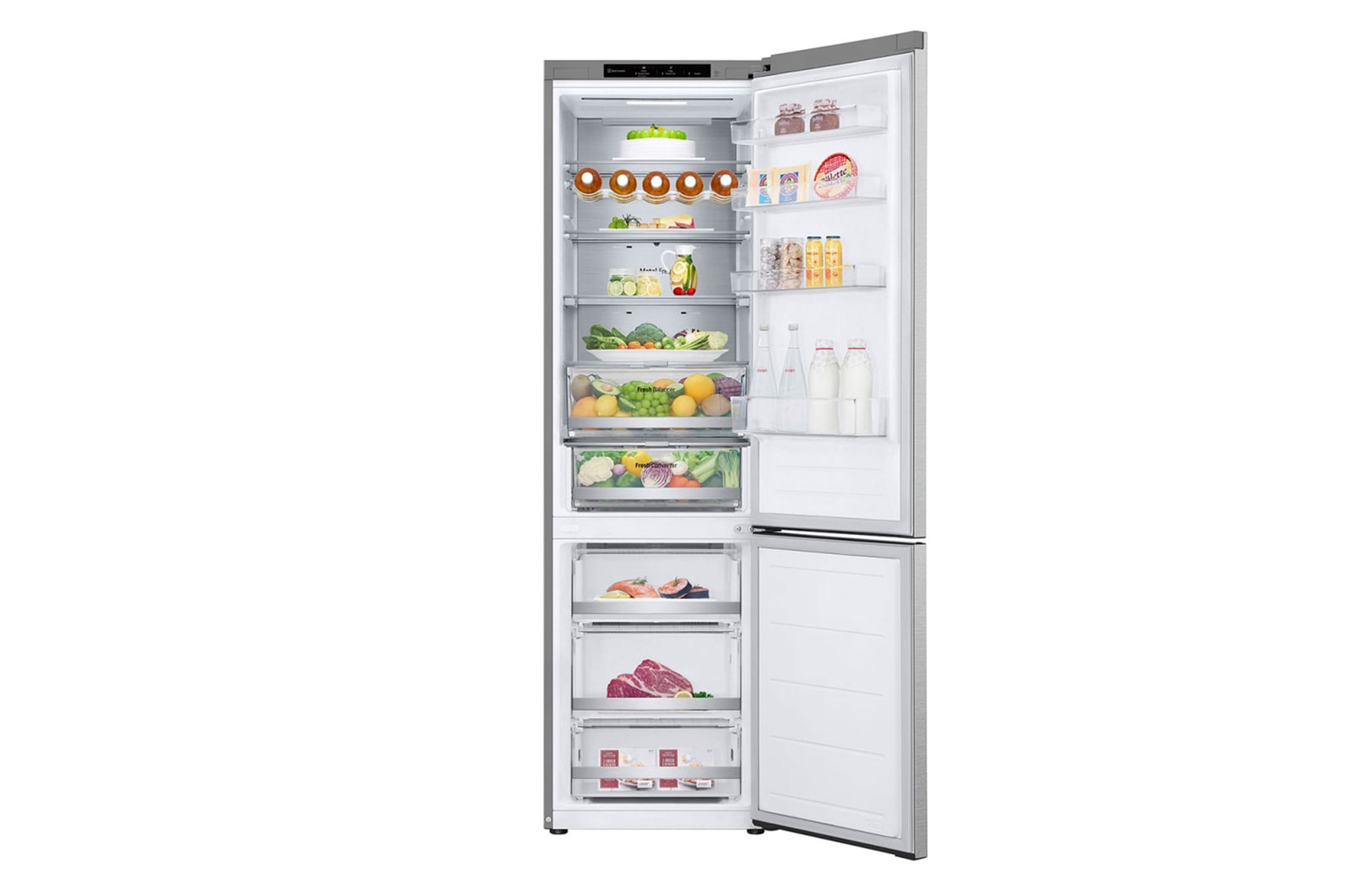 LG Kühl-Gefrierkombination (EEK B, 387L, 203 cm hoch) mit 138 kWh/a & Smart Inverter Compressor® | GBV7280BMB, GBV7280BMB