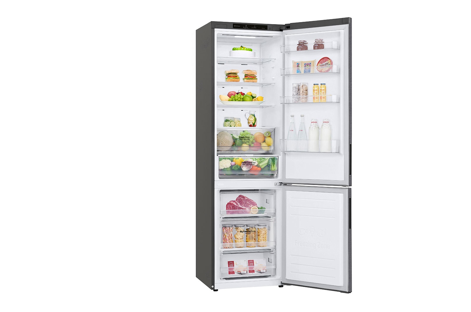 LG Kühl-Gefrierkombination | 384 Liter Nutzinhalt | Energieeffizienzklasse C | Dark Graphite | 203 cm | Inverter-Linearkompressor | GBP62DSNCC, GBP62DSNCC