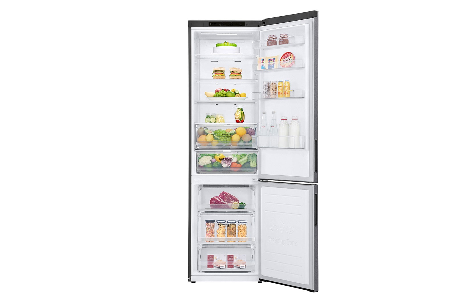 LG Kühl-Gefrierkombination | 384 Liter Nutzinhalt | Energieeffizienzklasse C | Dark Graphite | 203 cm | Inverter-Linearkompressor | GBP62DSNCC, GBP62DSNCC