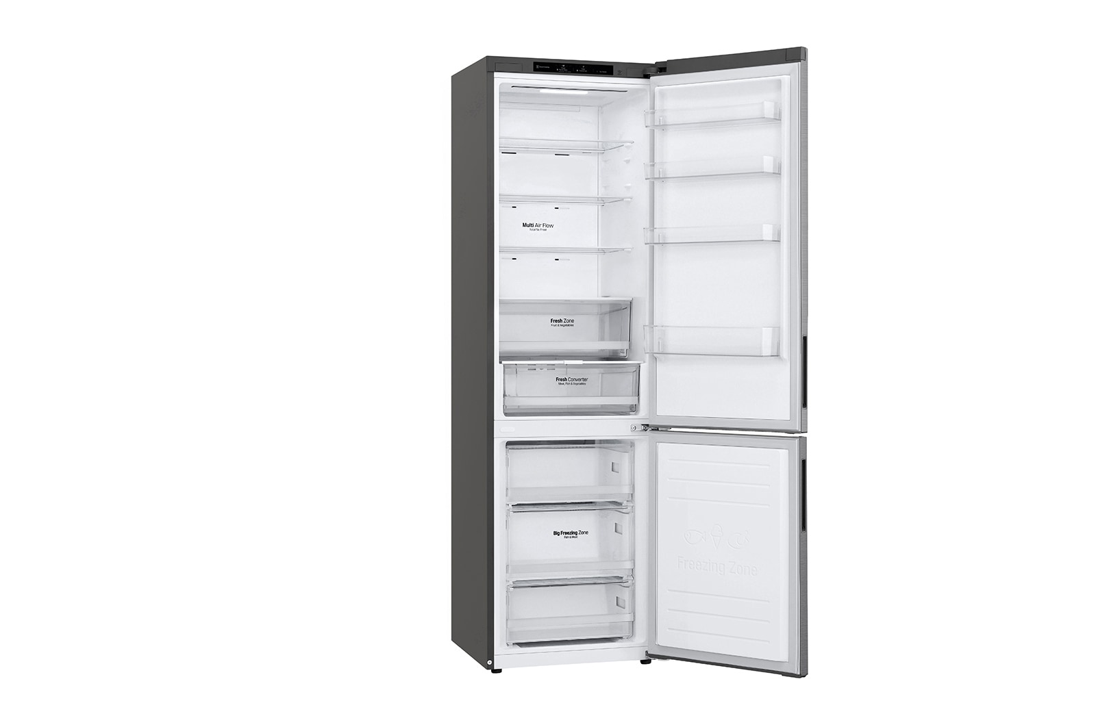 LG Kühl-Gefrierkombination (C, 384L, 203 cm hoch) mit Smart Inverter Compressor® | GBP62PZNCC1, GBP62PZNCC1