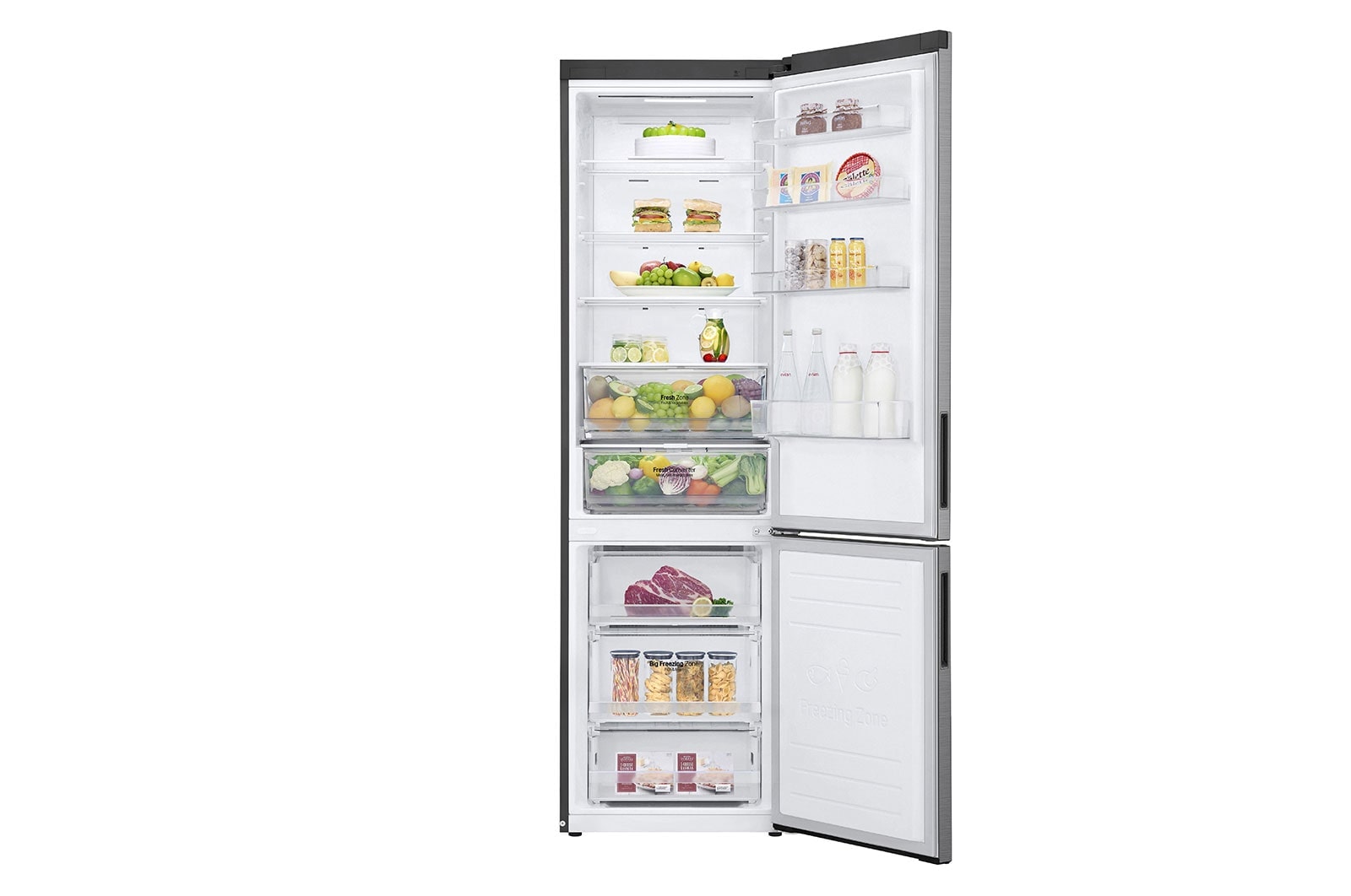 LG Kühl-Gefrierkombination (EEK C, 384L, 203cm hoch) mit Smart Inverter Compressor®️ | GBP62PZXCC1, GBP62PZXCC1