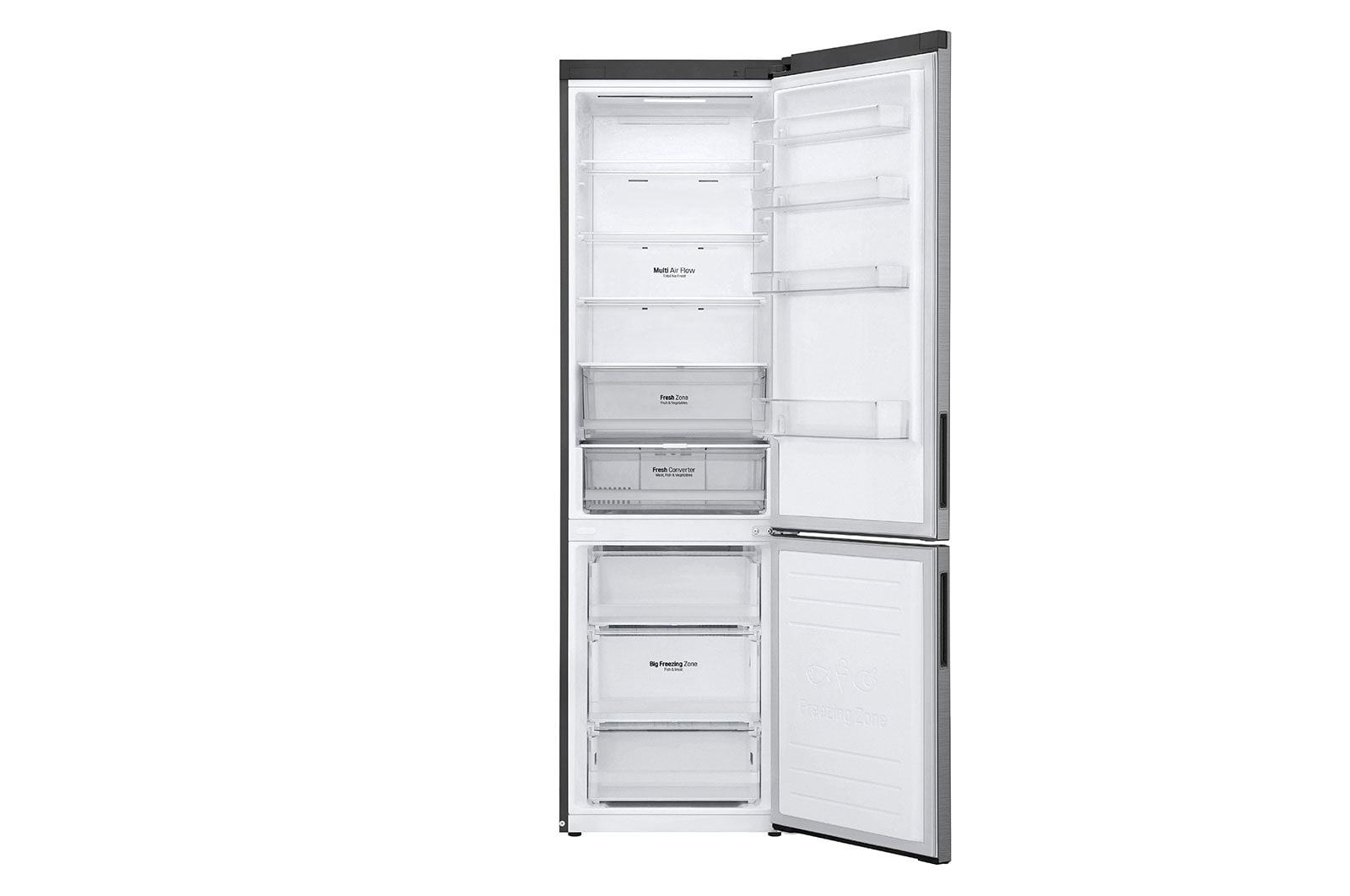 LG Kühl-Gefrierkombination (EEK C, 384L, 203cm hoch) mit Smart Inverter Compressor®️ | GBP62PZXCC1, GBP62PZXCC1