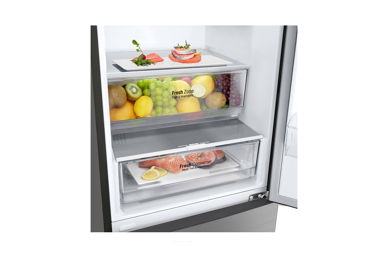 LG Kühl-Gefrierkombination (EEK C, 384L, 203cm hoch) mit Smart Inverter Compressor®️ | GBP62PZXCC1, GBP62PZXCC1