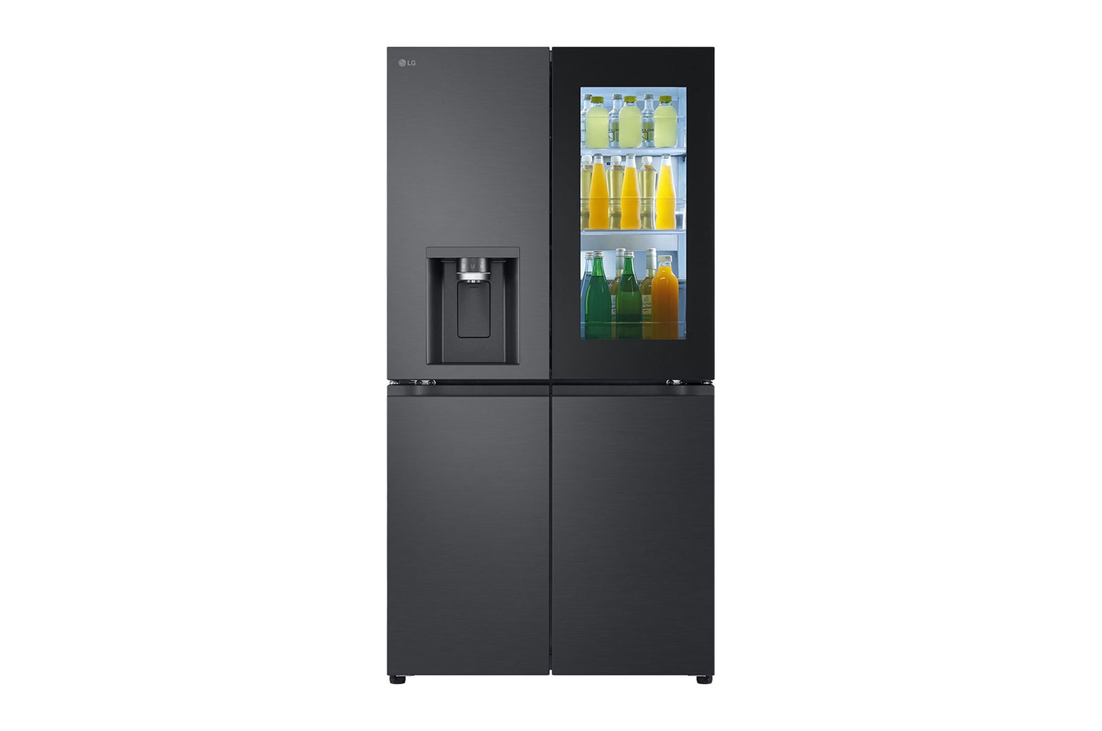 Vorderseite von Multi-Door Kühlschrank mit InstaView® (EEK E, 637L, 179,2 cm hoch) mit Eis-, Crushed Ice- und Wasserspender & internem Wassertank | GMG961EVKE GMG961EVKE