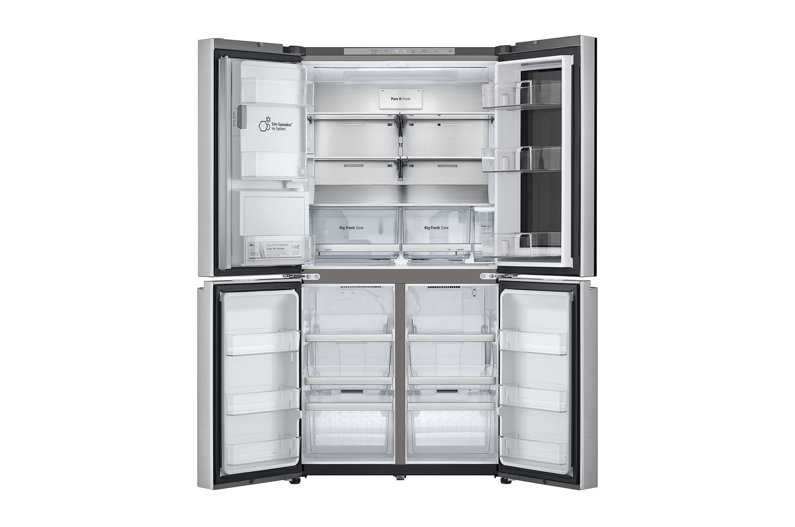 LG InstaView® Multi-Door Kühlschrank (EEK E, 637L, 179,2cm hoch) mit Eis-, Crushed Ice- und Wasserspender & internem Wassertank | GMG961MBKE, GMG961MBKE