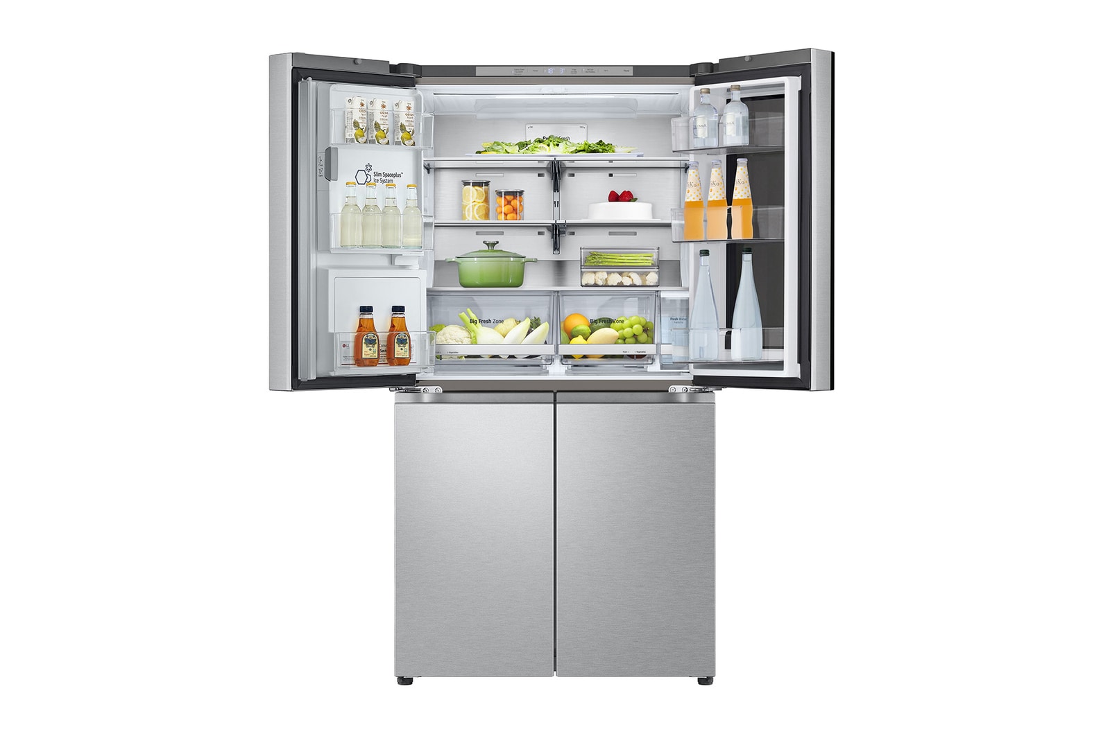 LG InstaView® Multi-Door Kühlschrank (EEK E, 637L, 179,2cm hoch) mit Eis-, Crushed Ice- und Wasserspender & internem Wassertank | GMG961MBKE, GMG961MBKE
