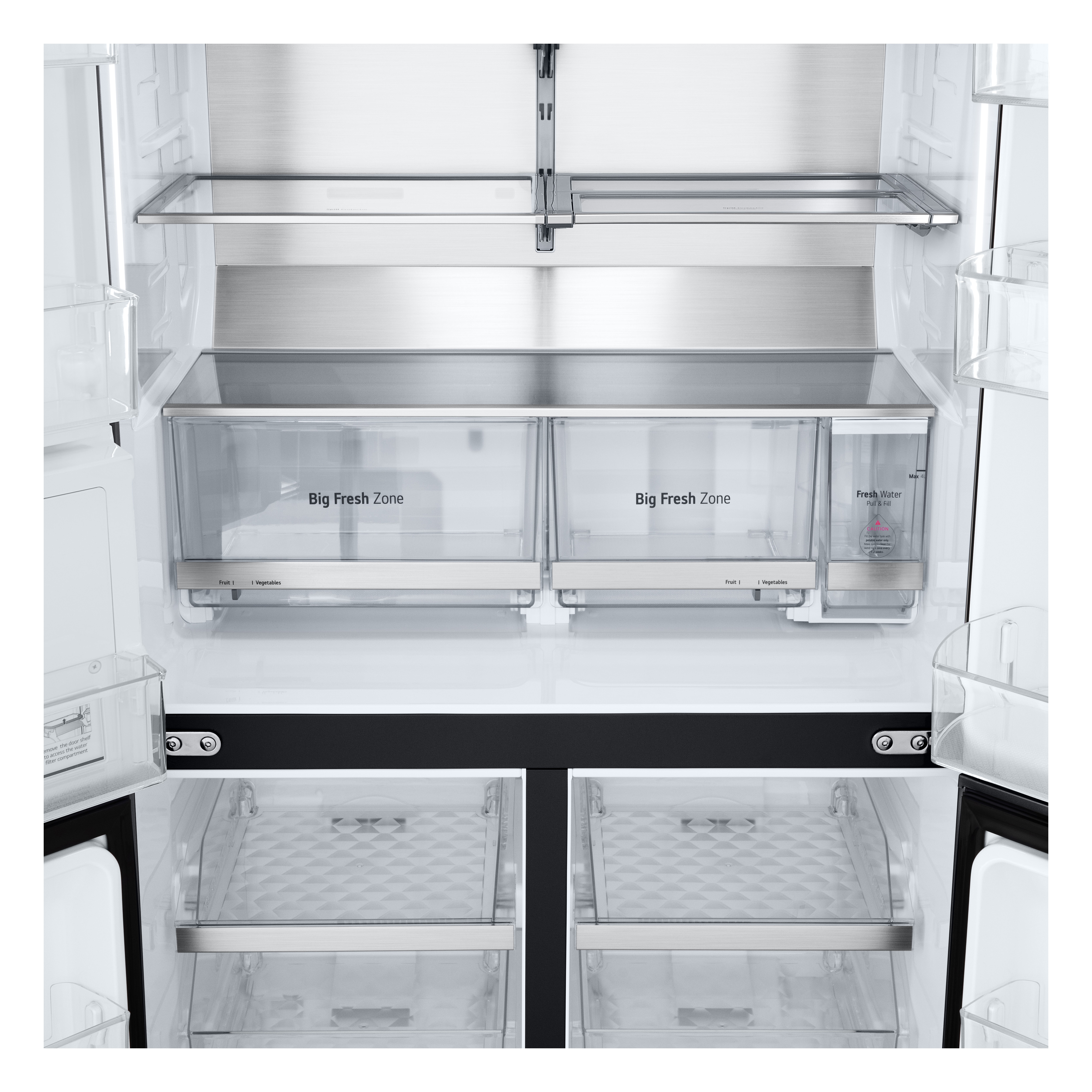 LG InstaView® Multi-Door Kühlschrank (EEK E, 637L, 179cm hoch) mit Eis-, Crushed Ice- und Wasserspender & internem Wassertank | GMG961NPKE, GMG961NPKE