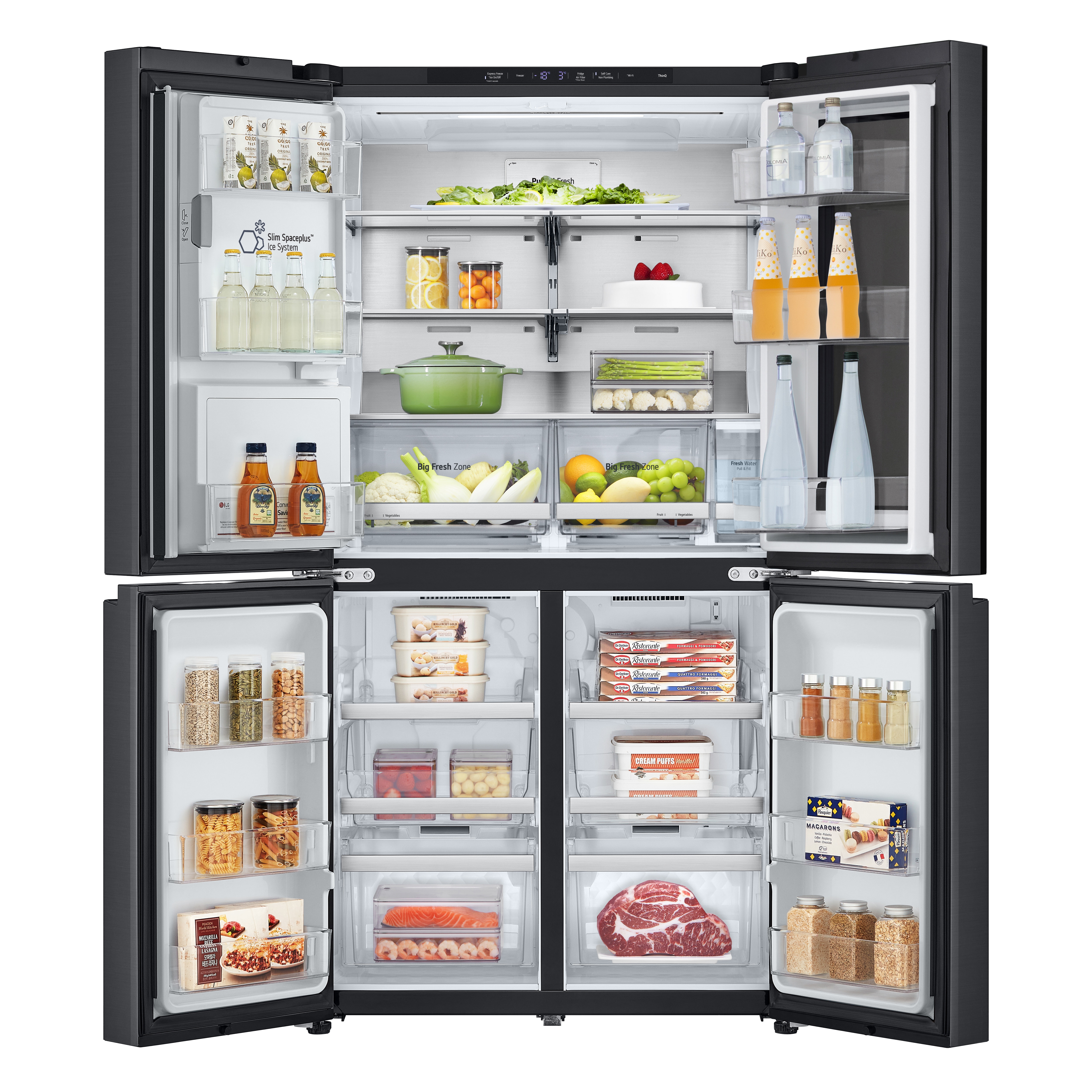 LG InstaView® Multi-Door Kühlschrank (EEK E, 637L, 179cm hoch) mit Eis-, Crushed Ice- und Wasserspender & internem Wassertank | GMG961NPKE, GMG961NPKE